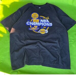 XXL Adidas Los Angeles Lakers 2010 NBA Champions Kobe Gasol Shirt Men's Black